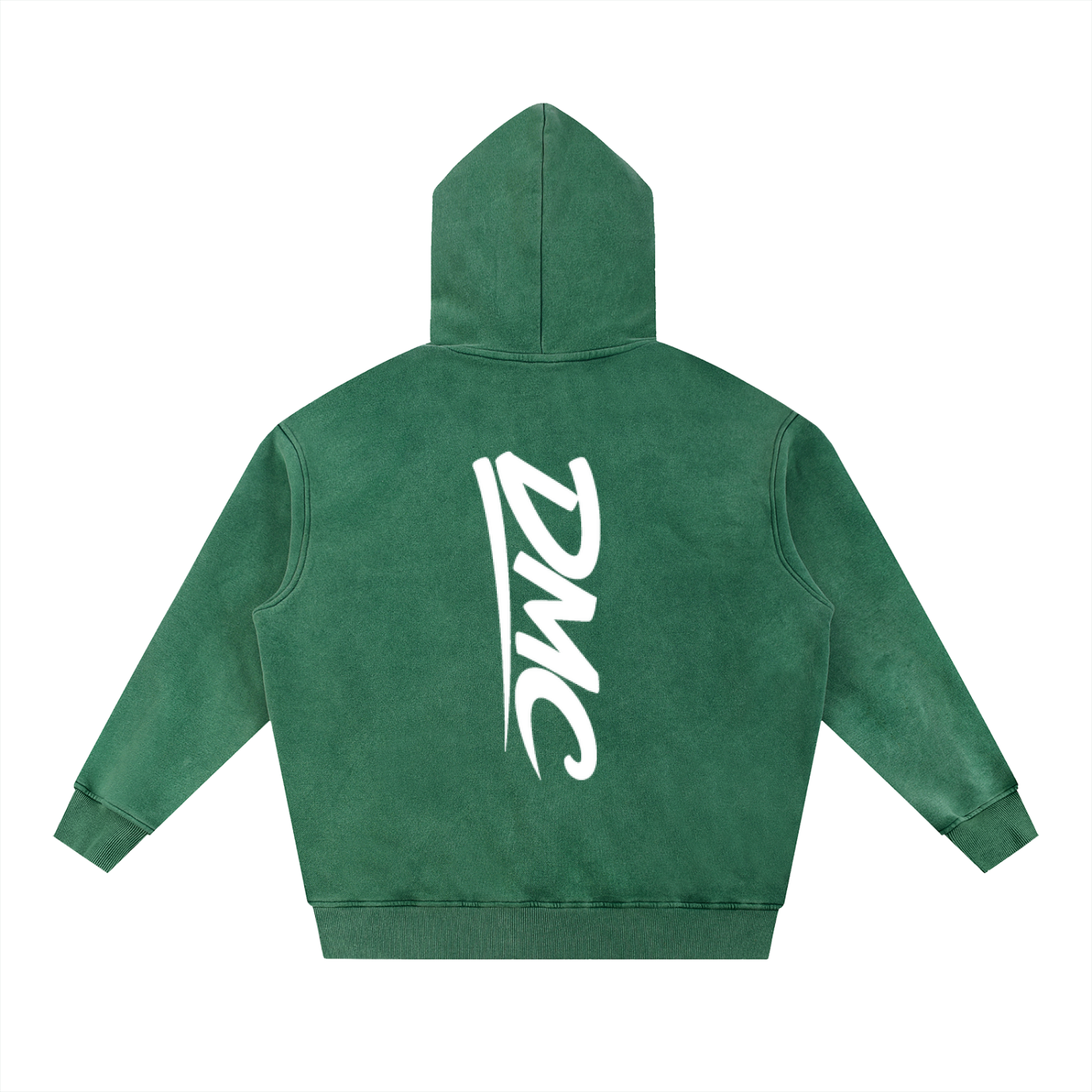 DMC Dark Green Snow Wash Fleece Oversize Hoodie