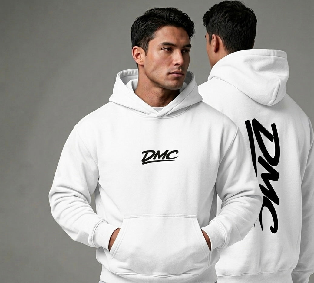 DMC White Oversize Fleeced Hoodie