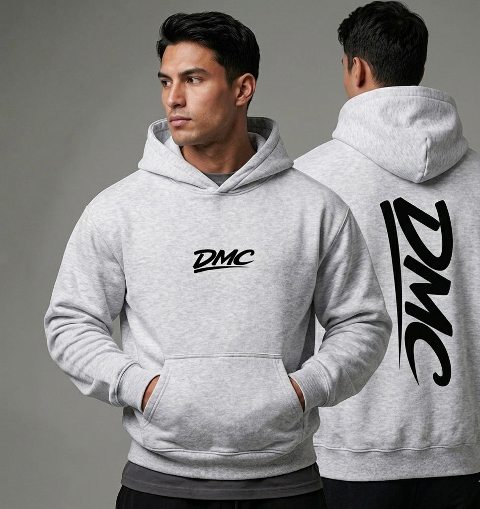 DMC Flower Grey Oversize Fleeced Hoodie