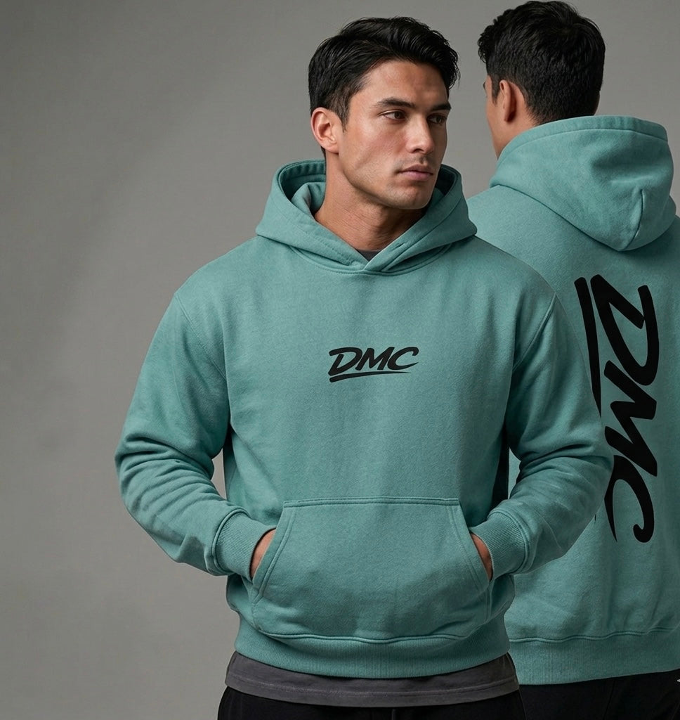 DMC Medium Green Oversize Fleeced Hoodie