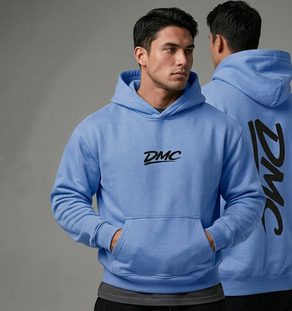 DMC Medium Blue Oversize Fleeced Hoodie