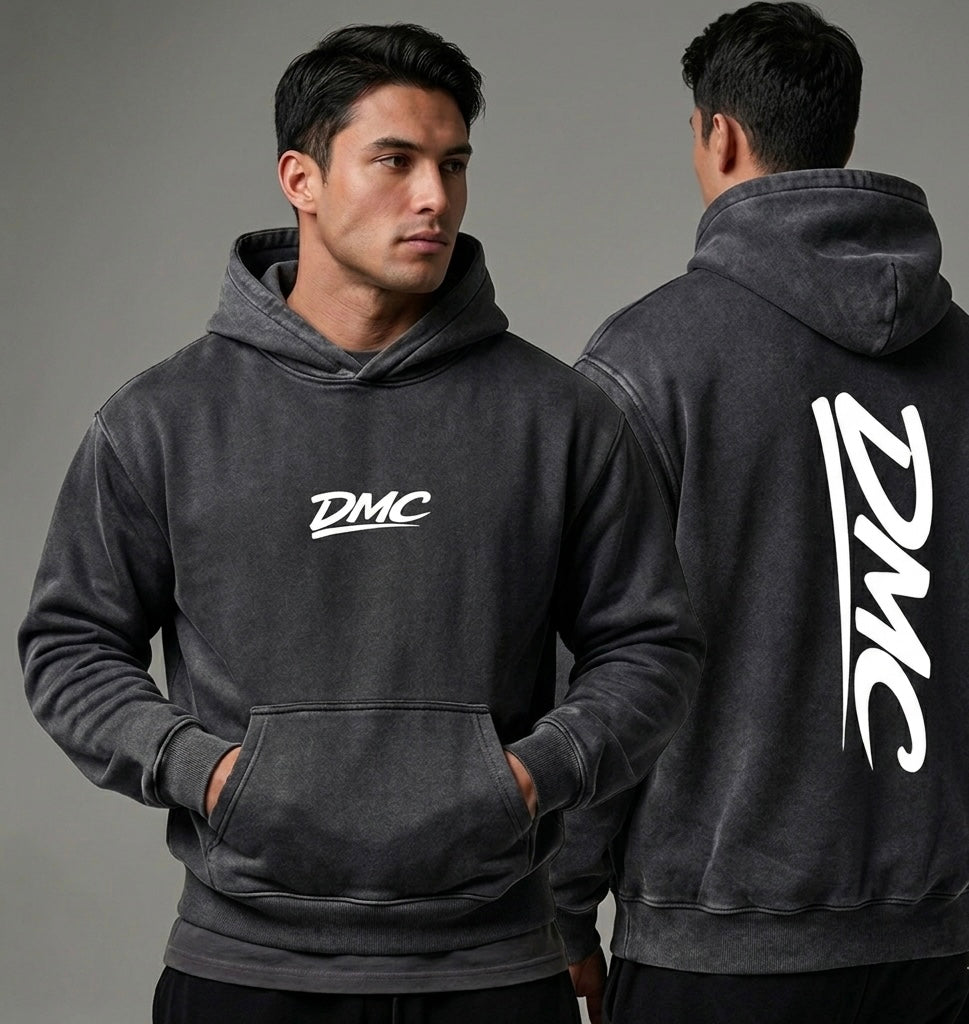 DMC Black Snow Wash Fleece Oversize Hoodie