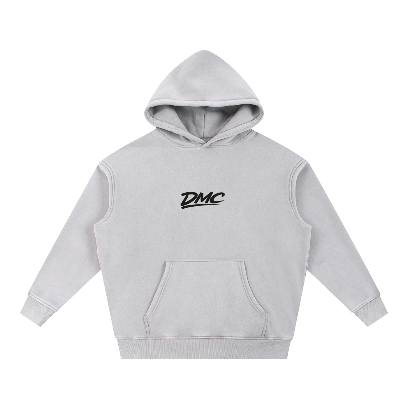 DMC Light Gray Snow Wash Fleece Oversize Hoodie