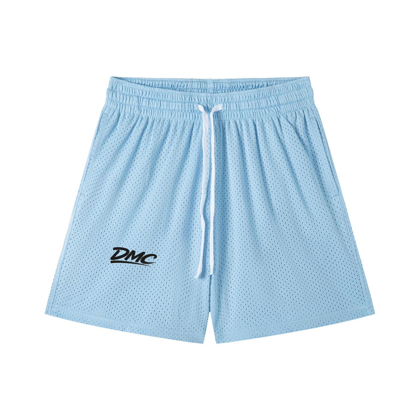 DMC Sky Blue Mesh Drawstring Shorts