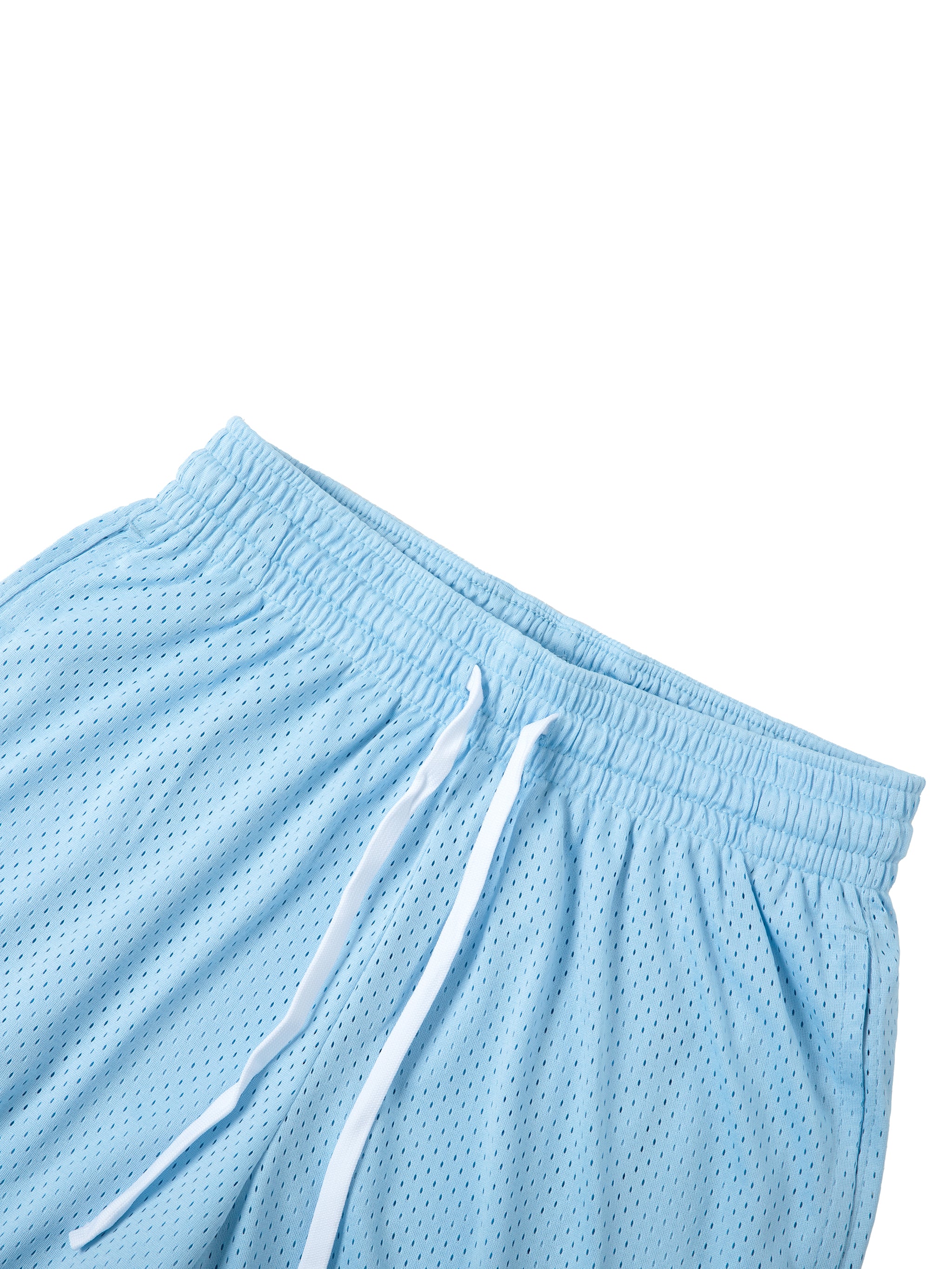 DMC Sky Blue Mesh Drawstring Shorts
